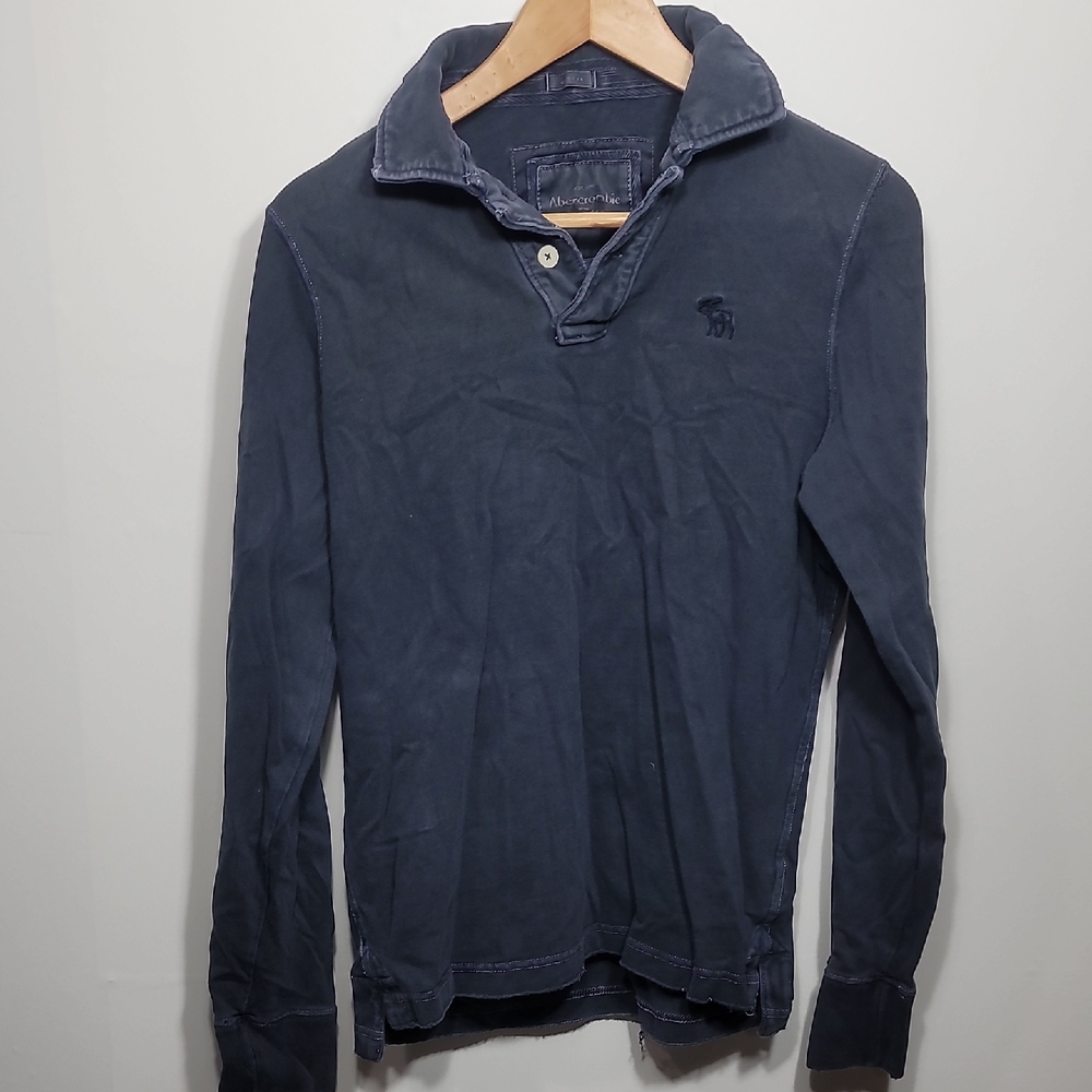 Abercrombie & Fitch Raw Men's Classic Navy Long Sleeve Shirt
